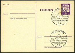 GANZSACHEN P 73 BRIEF, 1962, 8 Pf. Gutenberg, Postkarte In Grotesk-Schrift, Leer Gestempelt Mit Sonderstempel WIESBADEN  - Collezioni