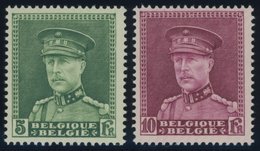 BELGIEN 312/3 **, 1931, 5 Und 10 Fr. König Albert I Mit Schirmmütze, Postfrisch, 2 Prachtwerte, Mi. 290.- - Otros & Sin Clasificación