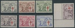 BELGIEN 386-92 **, 1934, Tuberkulose, Prachtsatz, Mi. 420.- - Sonstige & Ohne Zuordnung