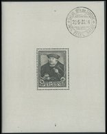 BELGIEN Bl. 3 **, 1935, Block SITEB, Ersttagsstempel Im Rand, Pracht, Mi. 400.- - Other & Unclassified