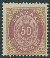 DÄNEMARK 30IYAb *, 1875, 50 Ø Braun/lila, Falzrest, Pracht, Mi. 65.- - Sonstige & Ohne Zuordnung