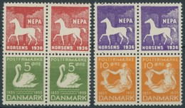 DÄNEMARK 222,224 VB **, 1936, 5 Und 10 Ø Andersen In Sog. NEPA HORSENS-Viererblocks, Postfrisch, Feinst/Pracht - Other & Unclassified