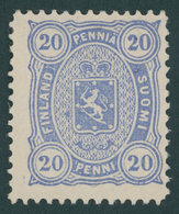 FINNLAND 16By *, 1881, 20 P. Blau, Gezähnt L 121/2, Falzrest, Pracht, Mi. 70.- - Sonstige & Ohne Zuordnung