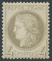 FRANKREICH 47 *, 1872, 4 C. Grau, Falzreste, Pracht, Mi. 360.- - Autres & Non Classés