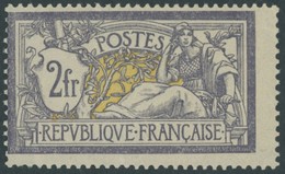 FRANKREICH 99 *, 1900, 2 Fr. Violett/gelb, Falzrest, Etwas Dezentriert, Pracht, Mi. 900.- - Andere & Zonder Classificatie