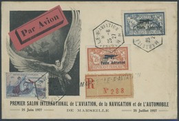 FRANKREICH 220/1 BRIEF, 1927, Poste Aérienne Auf Sonderumschlag Mit Sonderstempel Und Guynemer-Vignette, Einschreiben, M - Autres & Non Classés