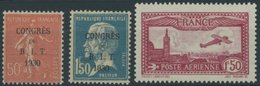 FRANKREICH 249-51 **, 1930, Arbeitsamt Und Flugpost, Postfrisch, 3 Prachtwerte, Mi. 73.- - Otros & Sin Clasificación