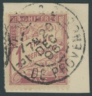 PORTOMARKEN P 34 BrfStk, 1896, 1 Fr. Lilakarmin Auf Gelblich, Prachtbriefstück, Mi. 550.- - Otros & Sin Clasificación