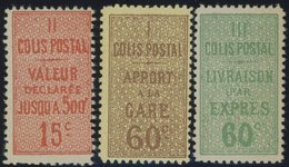 PAKETMARKEN PP 11,14/5 **, 1922/3,15 Und 60 C. Schrift Vor Rautengitter, Gezähnt L 11, 3 Postfrische Prachtwerte - Otros & Sin Clasificación