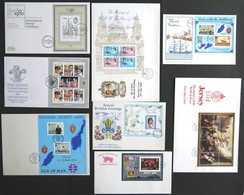 SAMMLUNGEN, LOTS 1980-84, 8 Verschiedene FDC`s Mit Blocks Von Großbritannien, Guernsey, Isle Of Man Und Jersey, Prachter - Colecciones Completas