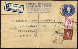 BRITISCHE MILITÄRPOST U.a. 321 BRIEF, 1961, 2 P. Hellbraun Mit K1 F.P.O./978 Und Zusatzfrankatur Auf Militärpost-Einschr - Oblitérés