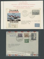 SAMMLUNGEN, LOTS 1945/57, 11 Verschiedene Flugpostbelege In 10 Länder, Alle Portogerecht, Dabei Erstflüge, FDC`s, Einsch - Verzamelingen & Reeksen