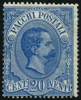 PAKETMARKEN Pa 2 *, 1886, 20 C. Blau, Falzrest, Feinst, Mi. 300.- - Paketmarken