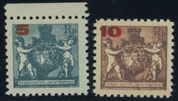 LIECHTENSTEIN 61/2A **, 1924, 5 Auf 71/2 Rp. Und 10 Auf 13 Rp., Gezähnt L 9, Postfrisch, Pracht, Mi. 60.- - Autres & Non Classés