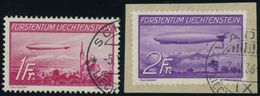 LIECHTENSTEIN 149/50 O, BrfStk, 1936, Zeppeline, Pracht, Gepr. Liniger, Mi. 240.- - Sonstige & Ohne Zuordnung