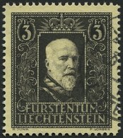 LIECHTENSTEIN 171 O, 1938, 3 Fr. Fürst Franz I, Pracht, Mi. 120.- - Andere & Zonder Classificatie