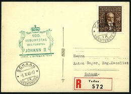 LIECHTENSTEIN 191 BRIEF, 1940, 3 Fr. 100 Geburtstag Auf Ersttagskarte, Pracht - Otros & Sin Clasificación