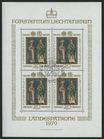 LIECHTENSTEIN 734KB O, 1979, 20 Fr. Landespatrone Im Kleinbogen, Ersttagssonderstempel, Pracht, Mi. 70.- - Other & Unclassified