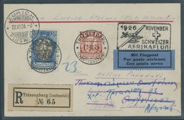 LIECHTENSTEIN 1926, 1. Schweizer Afrikaflug, Zürich - Athen, Einschreibkarte Ab TRIESENBERG, Frankiert Mit Liechtenstein - Sonstige & Ohne Zuordnung