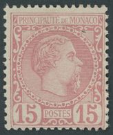 MONACO 5 *, 1885, 15 C. Mattrosa, Falzreste, Pracht, Mi. 360.- - Otros & Sin Clasificación