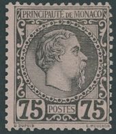 MONACO 8 *, 1885, 75 C. Schwarz Auf Rosa, Falzreste, Pracht, Mi. 250.- - Sonstige & Ohne Zuordnung