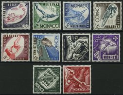 MONACO 458-67 *, 1953, Olympische Sommerspiele, Falzrest, Prachtsatz - Sonstige & Ohne Zuordnung