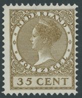 NIEDERLANDE 189A *, 1926, 35 C. Braunoliv, Wz. 2, Falzrest, Pracht - Otros & Sin Clasificación