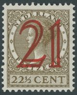 NIEDERLANDE 228 **, 1929, 21 Auf 221/2 C. Olivbraun, Postfrisch, Pracht, Mi. 60.- - Altri & Non Classificati
