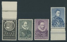 NIEDERLANDE 257-60 **, 1933, 400. Geburtstag Von Wilhelm I., Postfrischer Prachtsatz, Mi. 65.- - Autres & Non Classés