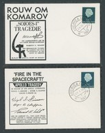 NIEDERLANDE 1967, 2 Trauer-Gedenkbelege Für Die Verunglückten Apollo-Astronauten Und Den Sowjetischen Sojus I-Kosmonaute - Autres & Non Classés