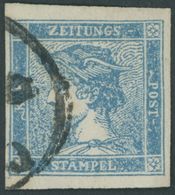 ÖSTERREICH BIS 1867 6II O, 1851, 0.6 Kr. Hellblau, Type IIIb, Breitrandig, Pracht - Usados