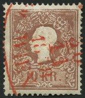 ÖSTERREICH 14I O, 1858, 10 Kr. Braun, Type I, Roter Stempel, Normale Zähnung, Pracht - Usados