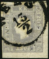 ÖSTERREICH 17b O, 1858, 1.05 Kr. Graulila, K1 WELS, Winzige Randknitter Sonst Pracht, Mi. 400.- - Used Stamps