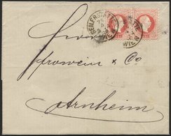 ÖSTERREICH 37II Paar BRIEF, 1880, 5 Kr. Rot, Feiner Druck, Im Waagerechten Paar Auf Brief Von SEILERSTATTE WIEN Nach Arn - Usati