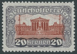 ÖSTERREICH 1918-1938 291B *, 1920, 20 Kr. Dunkelviolettgrau/dunkelbräunlichrot, Gezähnt L 111/2, Falzrest, Pracht, Mi. 1 - Sonstige & Ohne Zuordnung