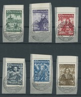 ÖSTERREICH 1918-1938 557-62 BrfStk, 1933, Katholikentag, Sonderstempel, Prachtsatz Auf Briefstücken, Mi. 280.- - Altri & Non Classificati