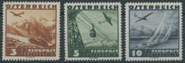 ÖSTERREICH 1918-1938 610-12 *, 1935, 3 - 10 S. Flugzeug über Landschaften, 3 Prachtwerte - Otros & Sin Clasificación