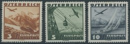 ÖSTERREICH 1918-1938 610-12 *, 1935, 3 - 10 S. Flugzeug über Landschaften, 3 Prachtwerte - Altri & Non Classificati