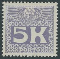 PORTOMARKEN P 45 *, 1911, 5 Kr. Violettgrau, Falzreste, Pracht, Mi. 100.- - Portomarken