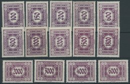 PORTOMARKEN P 118-31 **, 1922, 100 - 6000 Kr. Schwärzlichgraulila, Postfrischer Prachtsatz, Mi. 125.- - Postage Due