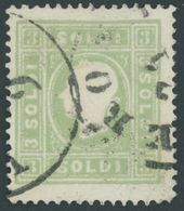 LOMBARDEI UND VENETIEN 8a O, 1862, 3 So. Grün, Pracht, Mi. 90.- - Lombardije-Venetië