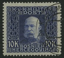 BOSNIEN UND HERZEGOWINA 84 O, 1914, 10 Kr. Violett Auf Grau, Pracht, Mi. 170.- - Bosnien-Herzegowina