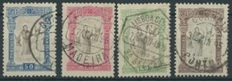 PORTUGAL 115-18 O, 1895, 50 - 100 R. Heiliger Antonius Von Padua, 4 Werte Meist Pracht, Mi. 160.- - Oblitérés