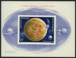 RUMÄNIEN Bl. 103 **, 1972, Block Apolloprogramm, Pracht, Mi. 110.- - Autres & Non Classés