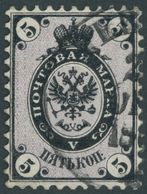RUSSLAND 11 O, 1864, 5 K. Schwarz/hellrotviolett, Etwas Dickeres Papier, Pracht, Mi. 200.- - Autres & Non Classés