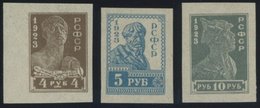 RUSSLAND 216-18B **, 1923, 4 - 10 R. Kräfte Der Revolution, Ungezähnt, 3 Postfrische Prachtwerte, Mi. 84.- - Otros & Sin Clasificación