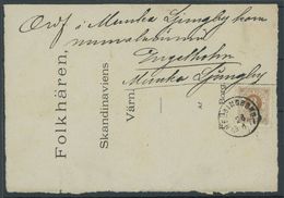 SCHWEDEN 17A BRIEF, 1877, 3 Ö. Hellbraun Auf Postalischem Beleg Aus HELSINGBORG, Feinst - Oblitérés