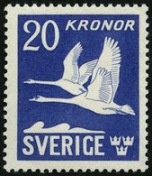 SCHWEDEN 290B **, 1942, 20 Kr. Schwäne, Allseitig Gezähnt, Pracht, Mi. 130.- - Used Stamps