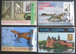 SAMMLUNGEN, LOTS **, 4 Verschiedene Jahressets Von 1982-84 Und 1987, Pracht, Facit: 2920.- Skr. - Collections