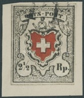SCHWEIZ BUNDESPOST 5I BrfStk, 1850, 21/2 Rp. Ortspost, Mit Kreuzeinfassung, Type 28, Verklebte Risse, Fein, Mi. (1500.-) - Other & Unclassified